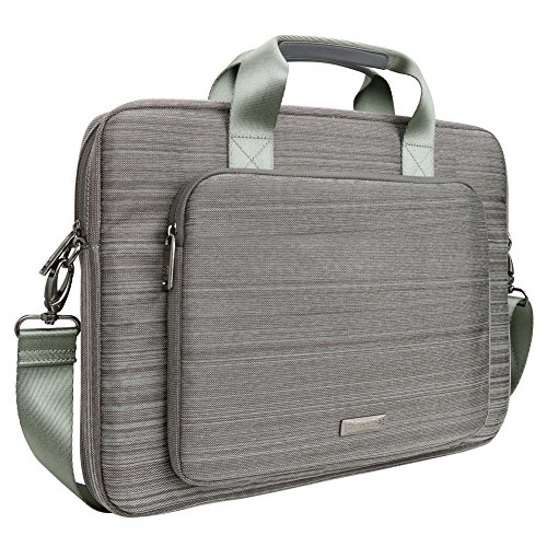 Laptop Messenger Bag, Evecase 15.6 Inch Suit Fabric Multi-functional Briefcase with Shoulder Handle Strap for Laptop Notebook Macbook Pro Computer - Gray