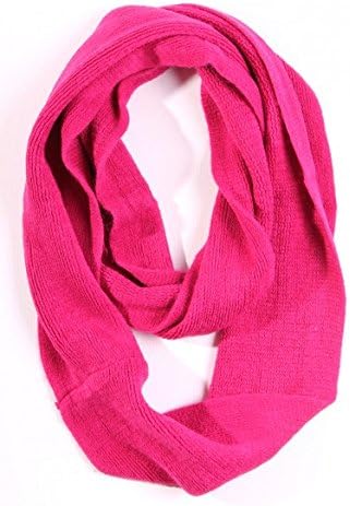 Robin Skinny Knit Infinity Scarf (Hot Pink)