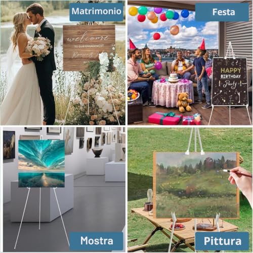 Painting Easel, 160 Folding Portable Tripod Painters Easel for Exhibitions, Presentations, Posters, Art Displays(White)