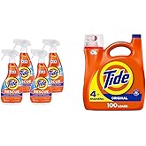 Tide Laundry Stain Remover with Oxi, Rescue Clothes, Upholstery, Carpet and More from Tough Stains 6 & Liquid Laundry Deterge