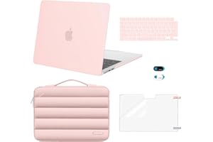 MOSISO Compatible with MacBook Air 13 inch Case 2025 2024 2023 2022 M4 A3240 M3 A3113 M2 A2681, Hard Shell&Puffy Bag&Keyboard