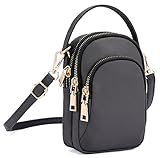 Collsants Nylon Small Crossbody Purse Smartphone Wallet Cell Phone Pouch For Women Girl (Gray)