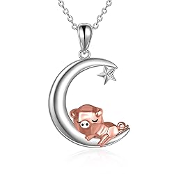 ONEFINITY Pig Necklace 925 Sterling Silver Origami