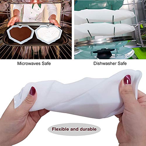 Diamond Heart Shaped Cake Mold Trays Kit, Silicone Chocolate Heart Mold with 5 Pieces Wooden Hammers, Non-Sticky Dessert Cookie Mould for Birthday, Valentine Candy, Chocolate Making