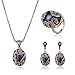 EVERRICH Boho Necklace Ring Earrings Beach Wedding Jewelry Sets for Brides Jewelry Sets,3 Pairs