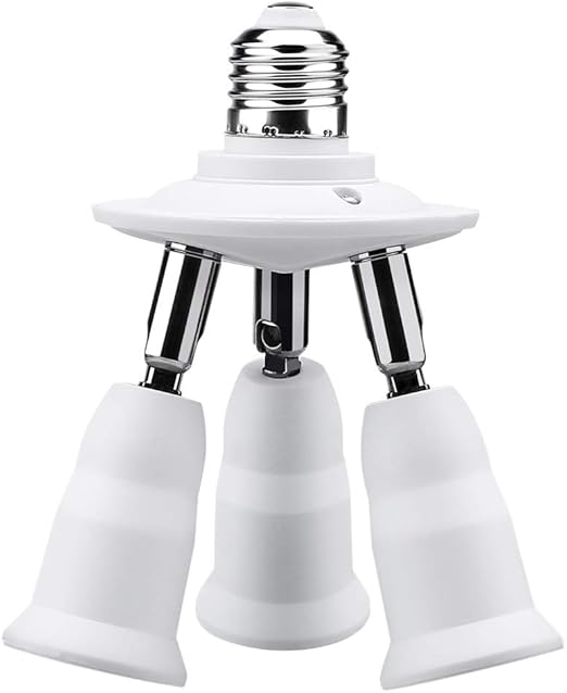 YBLNTEK E26/ E27 to E27 3 in 1 Light Socket Splitter Bulb Lamp Light