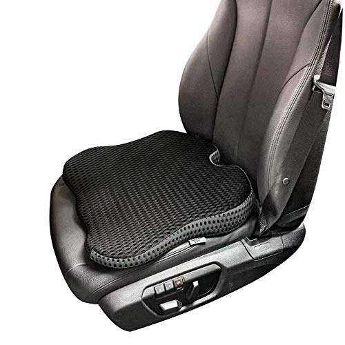 Dreamer Car Seat Cushion Seat Pad with Strap -Memory Foam Car Cushion for Driving-Orthopedic Support and Pain Relief for Tailbone, Coccyx and Hips (Black)