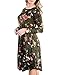 EMVANV Women's Casual Swing Pleated Long Sleeve Floral Tshirt Dress with Pocket