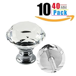 Tiradores de Muebles - 40 MM Pomos y Tiradores de Cristal con Tornillos