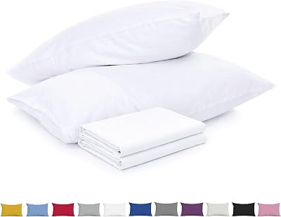 DN 2 Pack Pillow Cases 50x75cm Microfiber Envelope Closure White