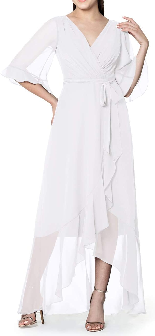 Mother of The Bride Dress V Neck Chiffon Cocktail Party Formal