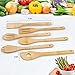 QL-ben Bamboo Utensil Set Cooking Spoons Set of 6 Bamboo Kitchen Tools Cooking Spatulas Set Perfect for Nonstick Pan Cookware Natural Tuners