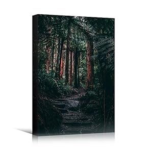 signwin Canvas Wall Art Green Forest Dramatic Forest...