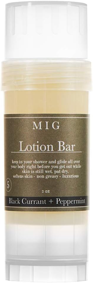 BLACKCURRANT & PEPPERMINT LOTION BAR - Moisturize Using MIG's Superior Lotion Bar - Formulated with the Highest Quality Shea Butter, Farm-Fresh Beeswax, Coconut Oil, and Premium Essential Oil Blend