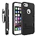 Comsoon iPhone 7 Case, Heavy Duty Shockproof Armor Drop Protection Case Cover with Card Slot, Built-in Kickstand + Swivel Belt Clip Holster for Apple iPhone 7 (Black)