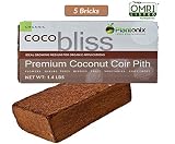 Plantonix Coco Coir Brick, OMRI listed for Organic Use (5 Bricks) 1.4 LBS