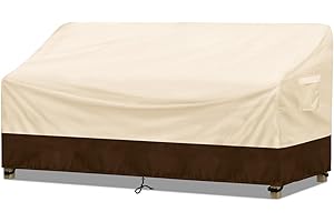 WANOCEAN Outdoor Couch Cover Waterproof 2-Seater Patio Sofa Cover,600D Heavy Duty Lounge Loveseat Cover,Patio Furniture Covers with Air Vent for Lawn, Backyard, Deck 60Wx37Dx35H inches