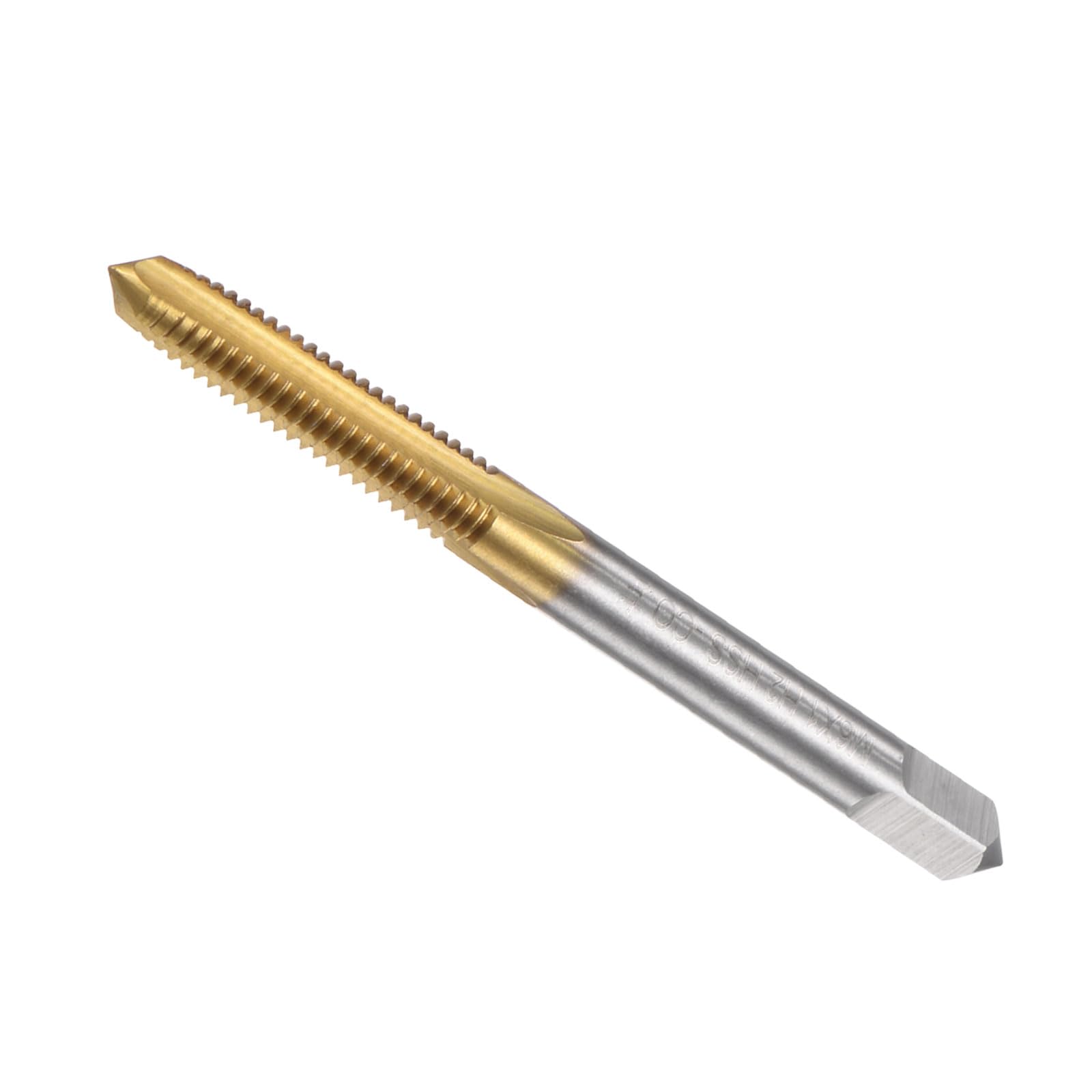CoCud Straight Flute Taps, M6 x 1 Thread Size, Titanium Cobalt High Speed Steel Metric Left Hand Threading Tools - (Applications: for Aluminum Stainless Steel Bronze Plastics)
