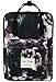 HotStyle BESTIE Floral Backpack, Stylish Bag for College Travel Work Everyday, Black