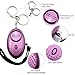 Xinyinuo 2 Pack Purple UV Coated Mini Loud Personal Staff Panic Rape Attack Safety Security Keyring Keychain Alarm with Torch 140DB (Purple)