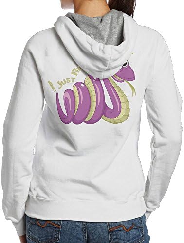 Dfgg I Just Really Like Snake Women Pullover Hoodie Long Sleeve Casual Sweatshirt Medium White