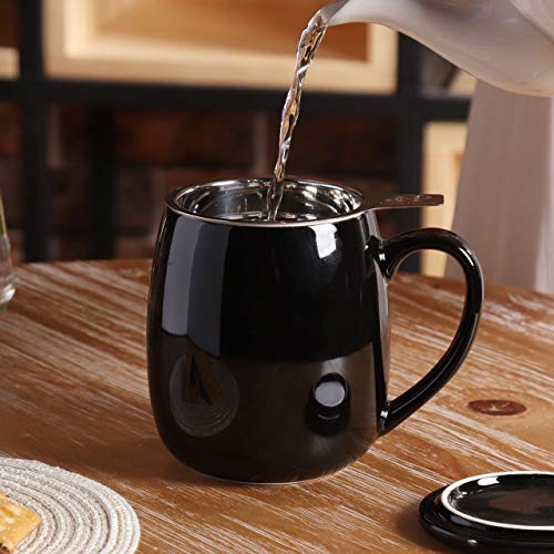 Peacehome Tea Cup Infuser Lid 17.5 OZ Large Ceramic Tea Mug with