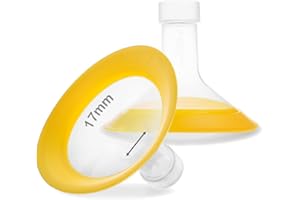 Nenesupply 17mm Oval Flanges Compatible with Medela Breast Pump Parts Replace 17mm Medela Flange Accessories. Work with Pump in Style Parts Symphony Parts Swing Maxi Harmony and Personalfit Flex