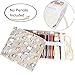 Damero 72 Canvas Colored Pencils Wrap, Roll up Pen Holder Case with Zipper Pouch for Accessories, Cute and Multi-purpose (NO Pencil included)