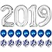 Silver Number Balloons 2021 Graduation Decorations Set - 40 Inch | Blue Latex, Confetti Balloons for Grad Party Decorations 2021 | Graduation Party Supplies 2021 | Class of 2021 Decorations Balloons