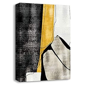 Canvas Wall Art Abstract Geometric Free Life Painting Artwork for Home Prints Framed - 12x18 inches