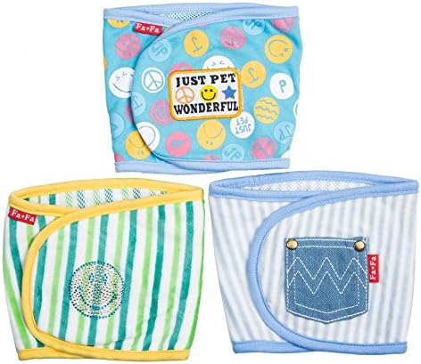 VIILER - 3Pcs Reusable Washable Velvet Cloth and Cotton Cloth Puppy Diaper for Small Male Dog Breeds (S waist 9.5"-11" with picture)