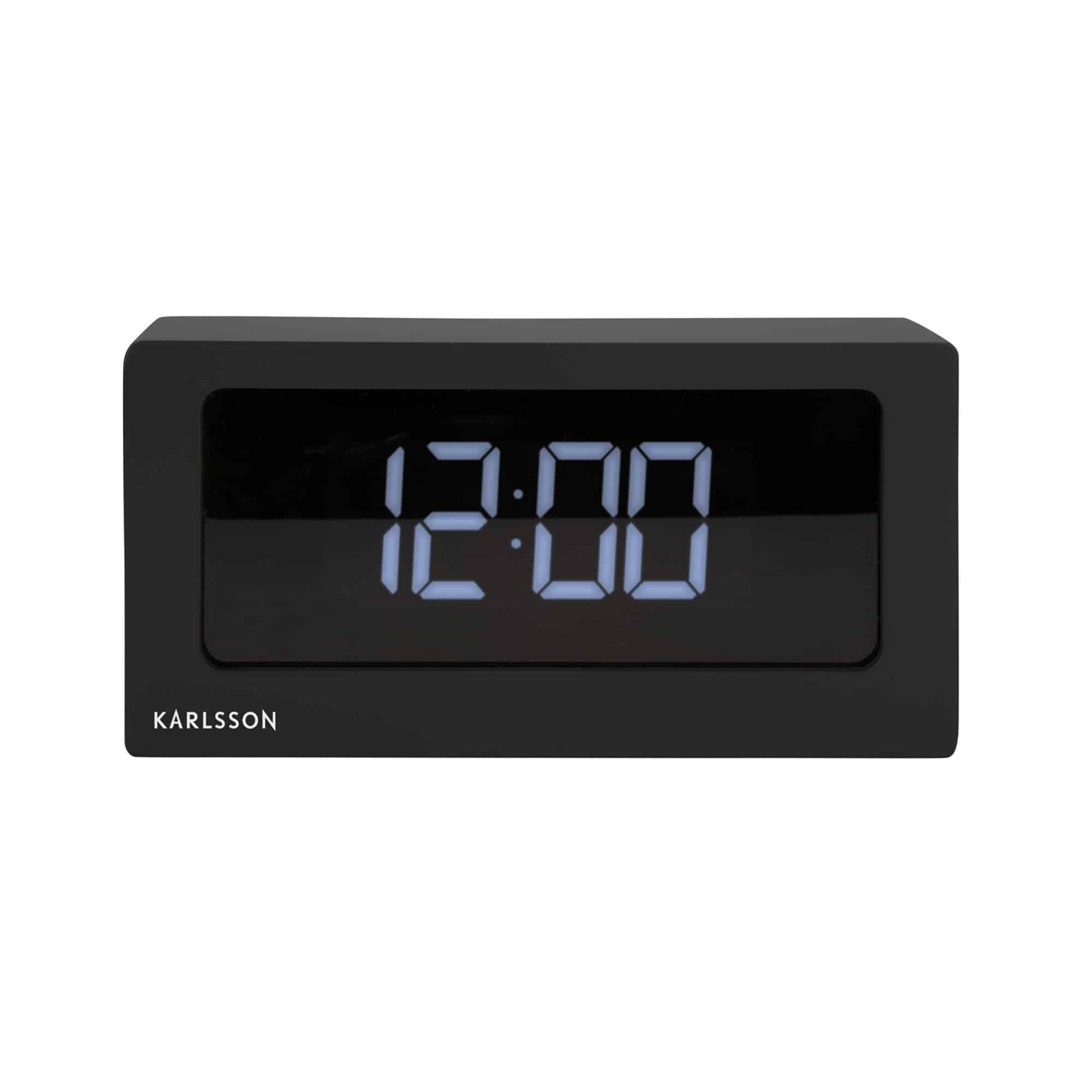 Karlsson Table Clock 'BOXED' LED - BLACK (KA5868BK)
