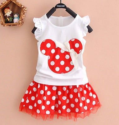 Baby Girls Minnie Mouse Party Dress Vest Skirt 2-3 years