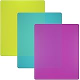 Flexible Plastic Cutting Board Mats set, Colorful Kitchen Cutting Board Set of 3 Colored Mats