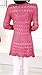 Meditative Rose Women's Thin Crochet Knitted Front Cardigan Pocket Sweater (Rosy)