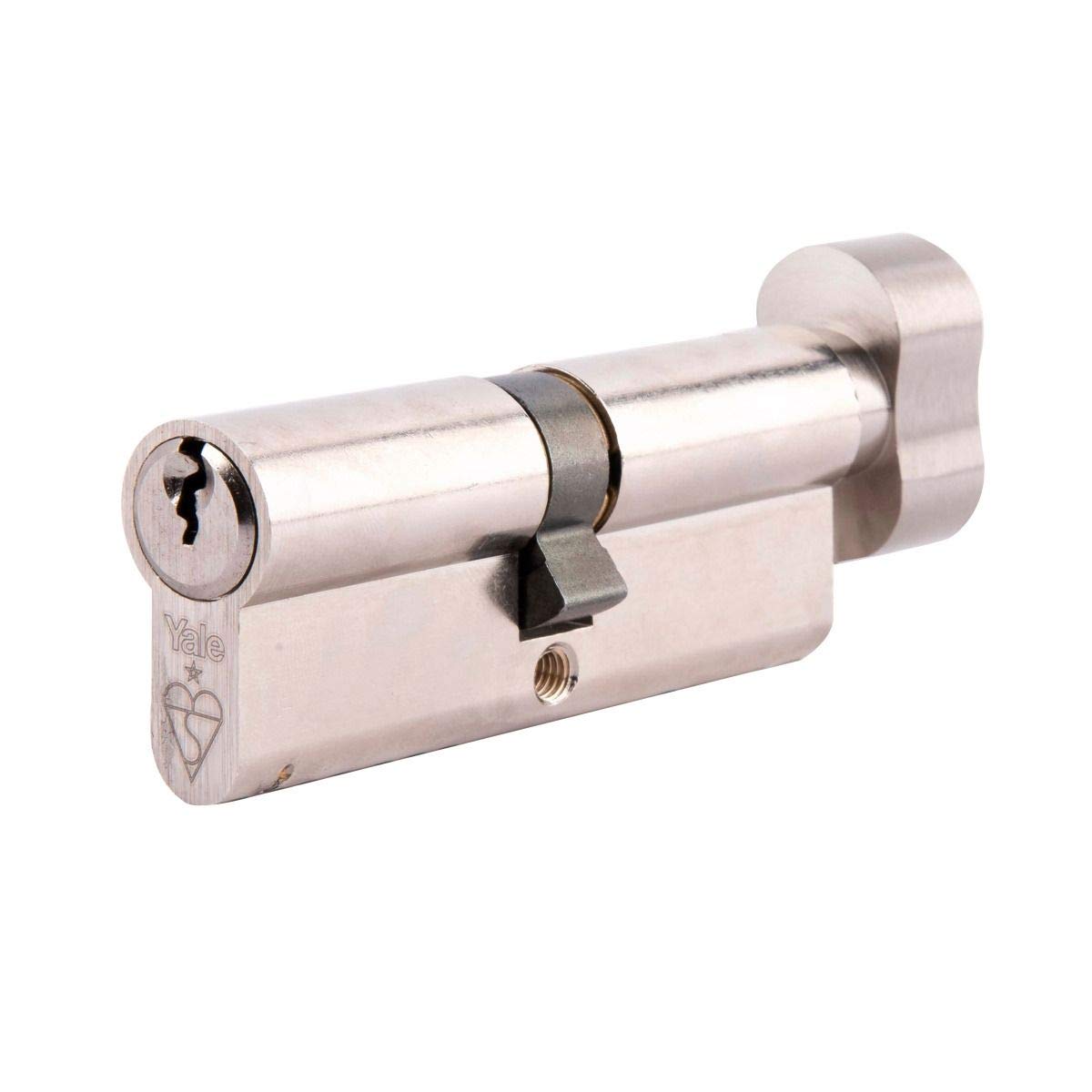 Yale PKMT3535-NP Euro Thumbturn 1 Star Kitemarked Cylinder, 3 Keys Supplied, High Security, Visi Packed, Suitable for All Door Types, Nickel Finish, 35:10:35 (80 mm)