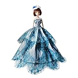 1 PCS Quality Fashion Wedding Party Gown Dresses Clothes For Barbie Doll Christmas Gift (Dark Green )