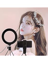 Luz de anillo Selfie de 6.3 "con soporte, luz de cámara LED con soporte para teléfono celular para video, fotografía, maquillaje, lámpara LED de escritorio compatible con iPhone y Android. (Modo 3 Light)