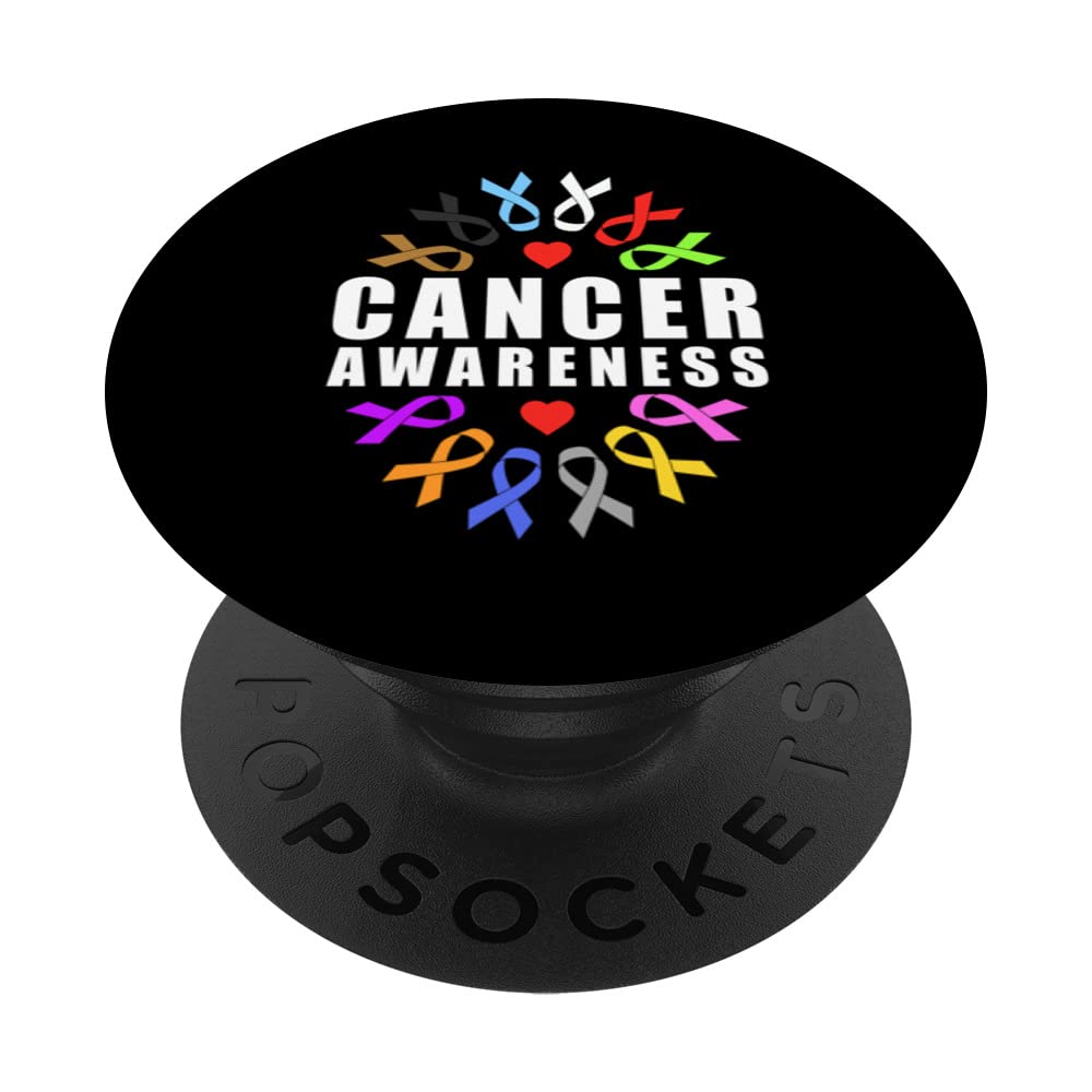 Cancer Awareness Ribbon Cure Cancer PopSockets Swappable PopGrip