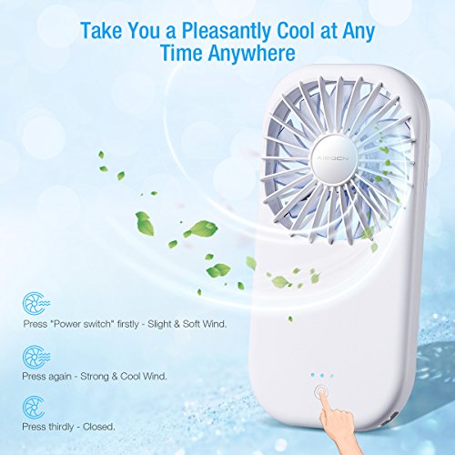 Aibocn Handheld Mini Fan Portable Cooling Fan Personal 3500mAh USB Rechargeable Fan for Travel, Camping and Outdoor Activities - Thumbnail 5