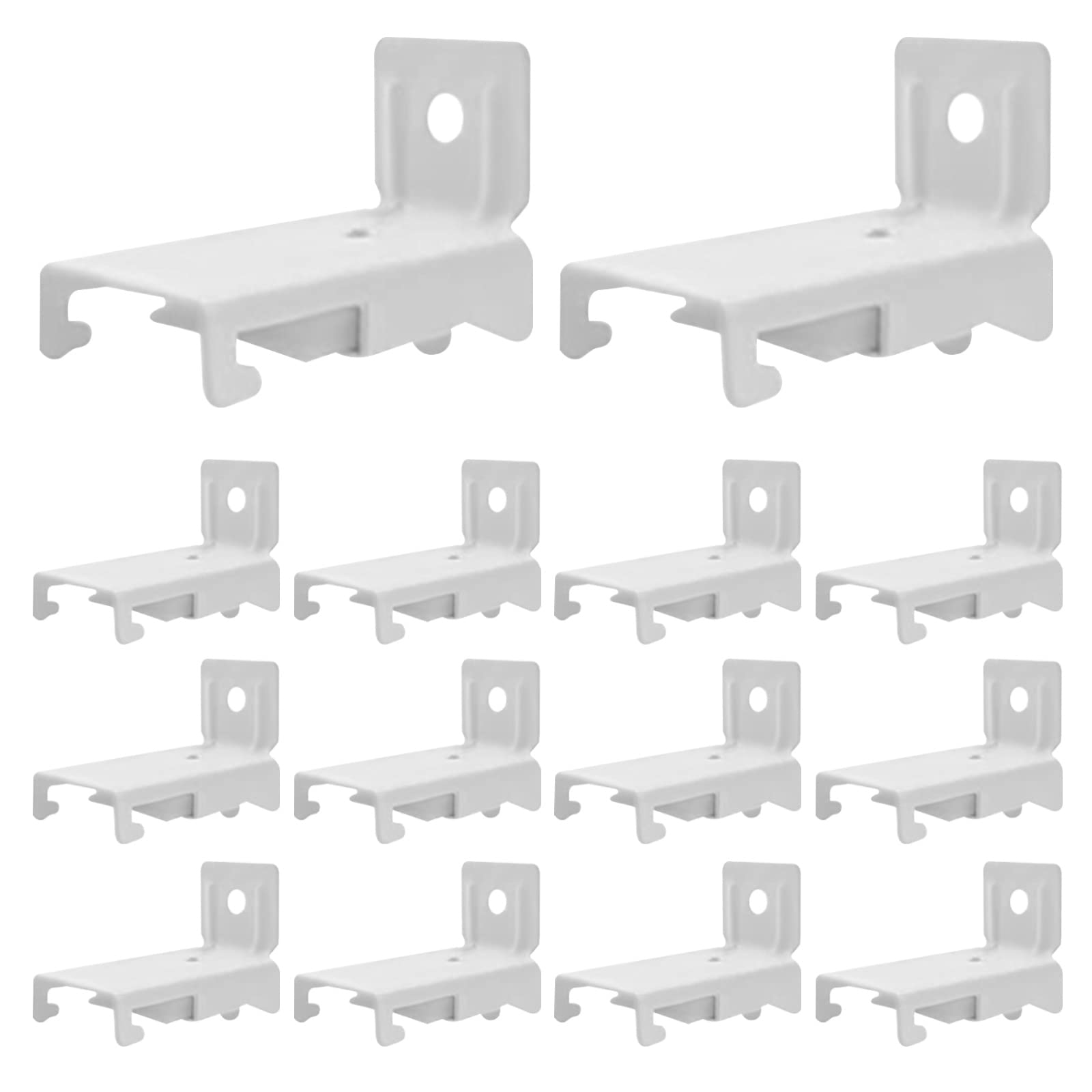 Wall Mount Brackets for Flexible Curtain Track, Curtain Rail Installation Accessories White Curve Curtain Track Bracket for Wall Mounted, White, 14 Pack