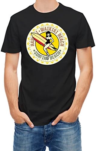 T shirt Waikiki Beach Hawai Souvenir Memorabilia S Black S
