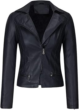 Amazon Co Jp Eldori レディースファッション長袖の短いオートバイジャケット フェイクレザージャケットジップアップラペルコートポケットレザーコート余暇 風 ライダースジャケットオートバイジャケット バイクジャケット ペット用品