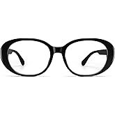 Dollger Retro Oval Blue Light Blocking Glasses for Women Men Stylish 90s Vintage Fake Glasses Y2k Eyewear Frame