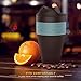 Jerrybox Travel Coffee Mug, BPA Free Silicone Water Bottle, Reusable 12oz Compact Tea Cup (Blue)