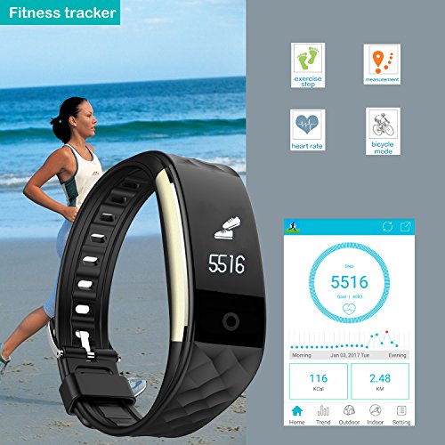 [- Fitness Tracker Watch,YAMAY Activity Tracker Heart Rate Monitor Waterproof IP67 Smartwatch with 