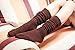 3Pack Women Over Knee High Lengthen Cotton Knit Crochet Stockings Red Coffee Gray