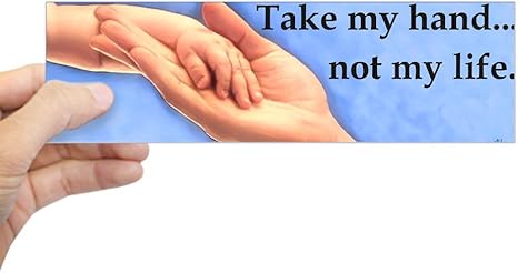 Amazon Com Cafepress Take My Hand Not My Life Bumper Sticker 10