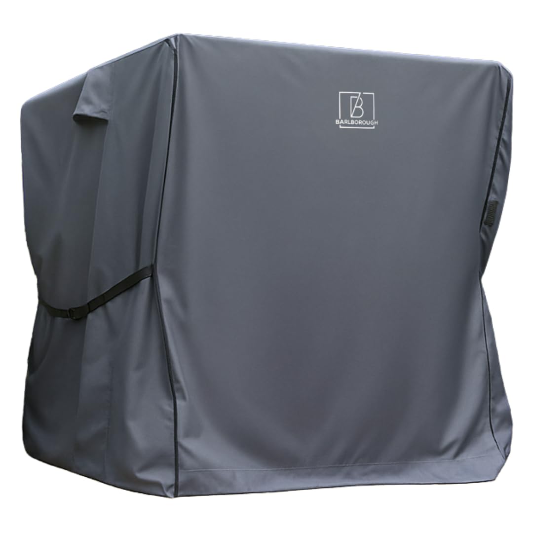 Barlborough Garden Swing Cover | Waterproof Wind Resistant Large Outdoor Garden Swing Seat Cover with Air Vents and Zips | Charcoal Grey (2 Seater)
