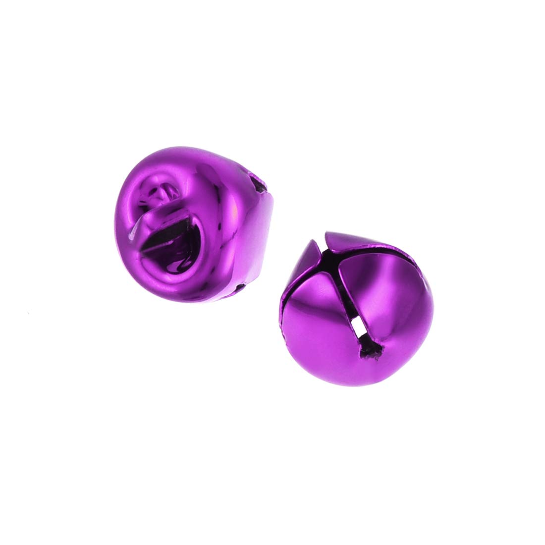 sourcing map DIY Small Bells, 10mm/0.39-Inch 100pcs, Craft Bells Bulk DIY Bells for Christmas Festival Decoration Party Home, Purple